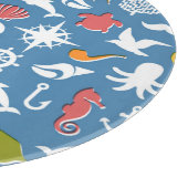 Patroon mariene symbolen snijplank (Hoek)