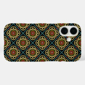 patroon medieval rode gele bloem Case-Mate iPhone case (Achterkant (horizontaal))