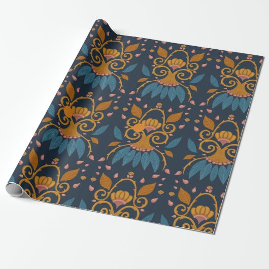 patroon Medieval stijl Cadeaupapier (Uitgerold)