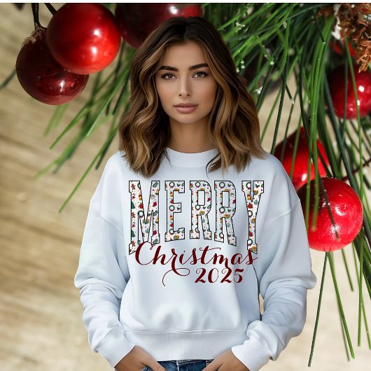 Patroon Merry Script Christmas Sweatshirt