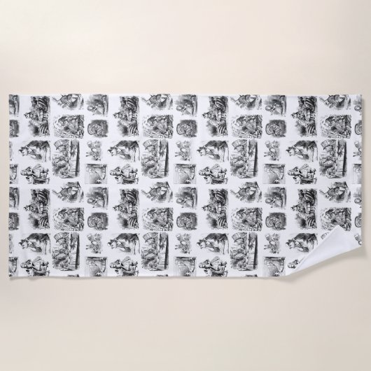 Patroon met Alice's avonturen in Wonderland Strandlaken (Voorkant)