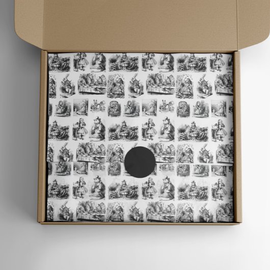 Patroon met Alice's avonturen in Wonderland Tissuepapier