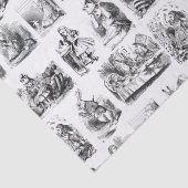 Patroon met Alice's avonturen in Wonderland Tissuepapier (Detail)