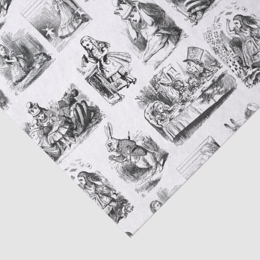 Patroon met Alice's avonturen in Wonderland Tissuepapier (Detail)