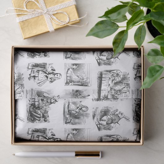 Patroon met Alice's avonturen in Wonderland Tissuepapier (Geschenk)