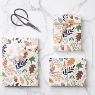 Patroon met alle bladeren inpakpapier vel