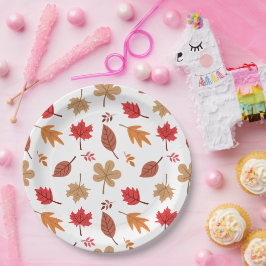 Patroon met alle bladeren papieren bordje (Feest)