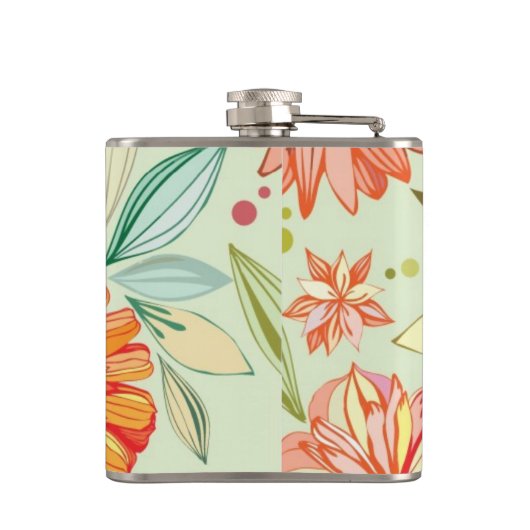 Patroon met asters heupfles (Achterkant)