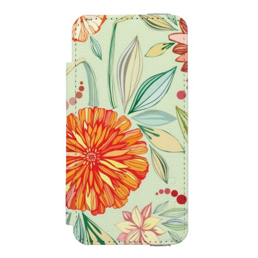 Patroon met asters incipio iPhone portemonnee hoesje (Voorkant Agenda)
