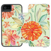 Patroon met asters incipio iPhone portemonnee hoesje (Agenda Open)