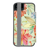 Patroon met asters incipio iPhone portemonnee hoesje (Agenda Achterkant)