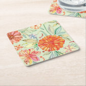 Patroon met asters kartonnen onderzetters (Schuin)