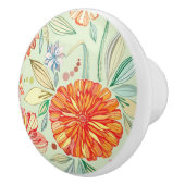 Patroon met asters keramische knop (Rechts)