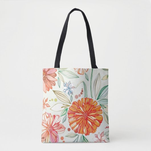 Patroon met asters tote bag (Voorkant)