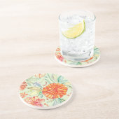 Patroon met asters zandsteen onderzetter (Zijkant)