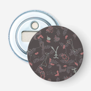 patroon met babydieren 1 button flesopener