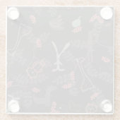 patroon met babydieren 1 glazen onderzetter (Achterkant)