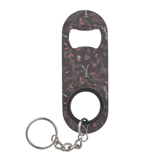 patroon met babydieren 1 mini flessenopener (Voorkant)