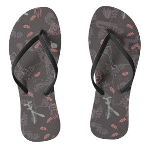 patroon met babydieren 1 teenslippers