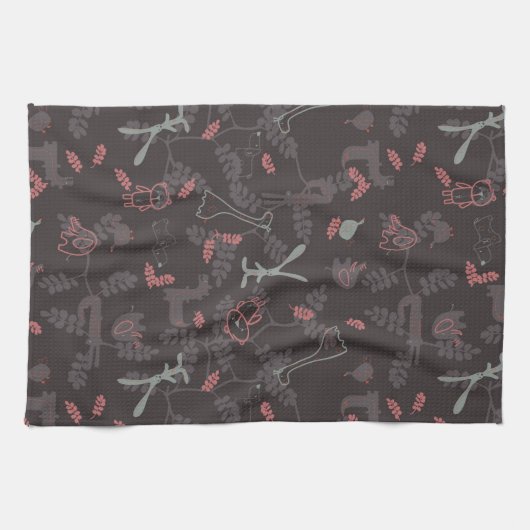 patroon met babydieren 1 theedoek (Horizontaal)