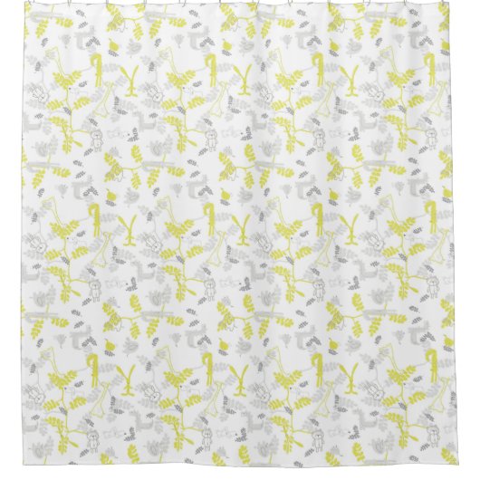 patroon met babydieren 2 douchegordijn (Voorkant)
