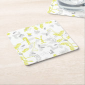 patroon met babydieren 2 kartonnen onderzetters (Schuin)