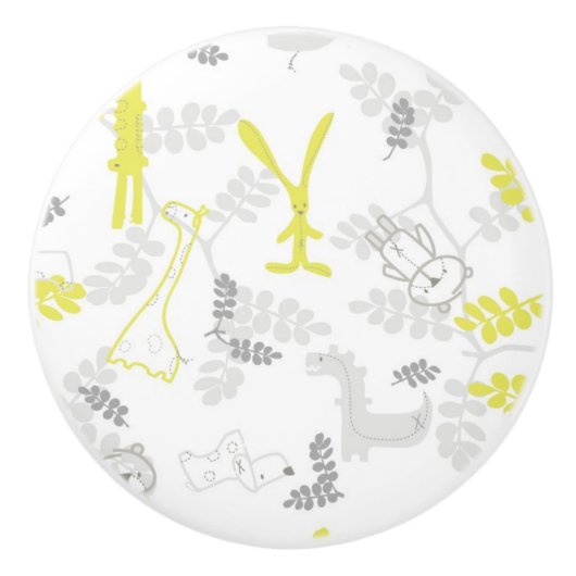 patroon met babydieren 2 keramische knop (Voorkant)