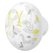 patroon met babydieren 2 keramische knop (Rechts)