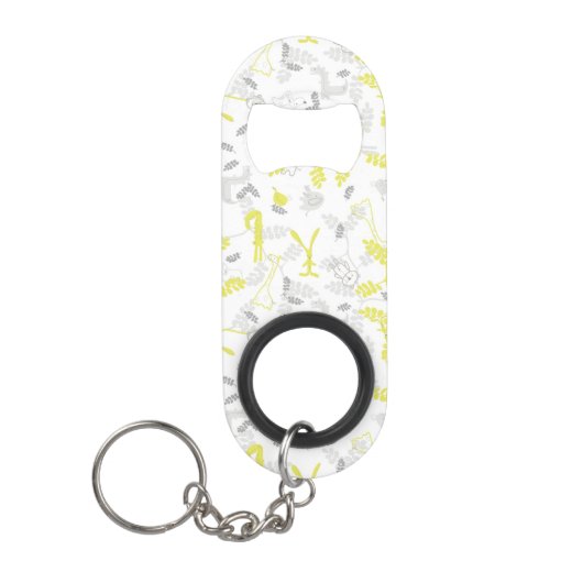 patroon met babydieren 2 sleutelhanger flessenopener (Voorkant)