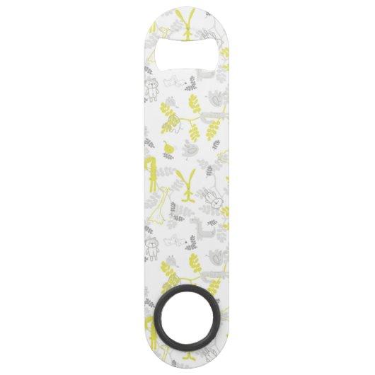 patroon met babydieren 2 speed flessenopener (Voorkant)