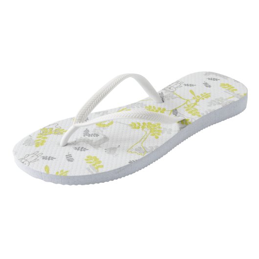 patroon met babydieren 2 teenslippers (Schuin)