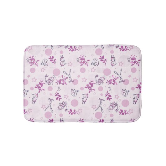 patroon met  babydieren badmat (Voorkant)