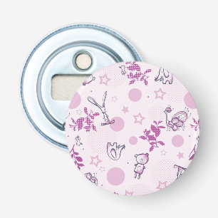 patroon met babydieren button flesopener