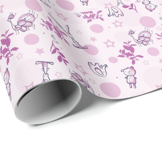 patroon met babydieren cadeaupapier (Rol Hoek)