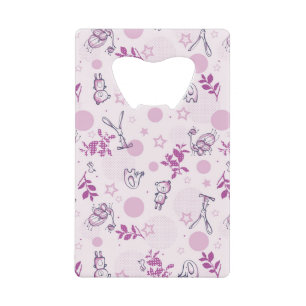 patroon met  babydieren creditkaart flessenopener