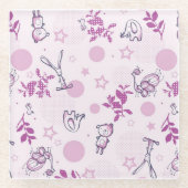 patroon met  babydieren glazen onderzetter (Voorkant)