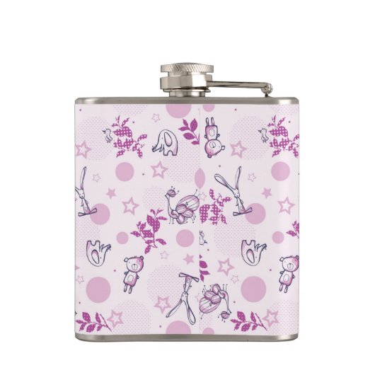 patroon met  babydieren heupfles (Achterkant)