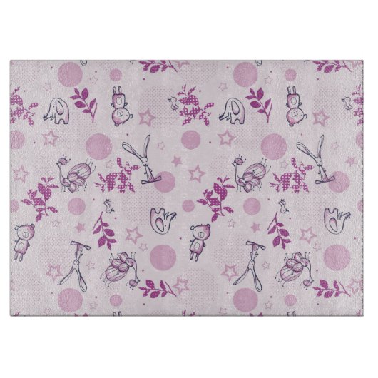 patroon met babydieren snijplank (Voorkant)