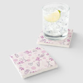 patroon met  babydieren stenen onderzetter (Zijkant)