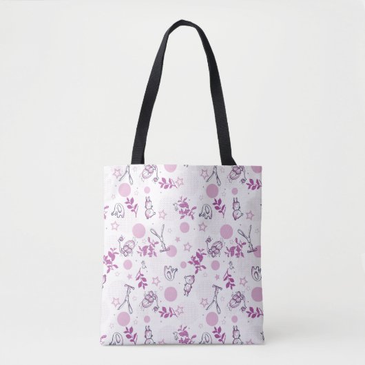 patroon met  babydieren tote bag (Voorkant)
