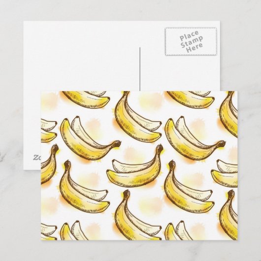 Patroon met banaan briefkaart (Voorkant / Achterkant)