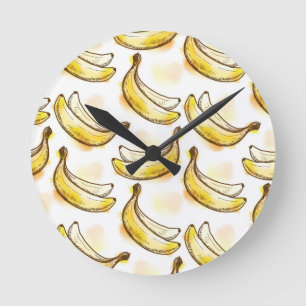 Patroon met banaan ronde klok