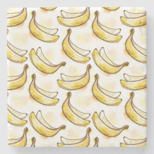 Patroon met banaan stenen onderzetter