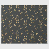  patroon met berry en bladeren van silhouettes cadeaupapier (Vlak)