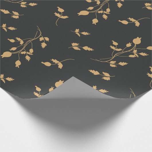 patroon met berry en bladeren van silhouettes cadeaupapier (Hoek)