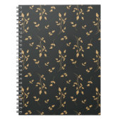 patroon met berry en bladeren van silhouettes notitieboek (Voorkant)