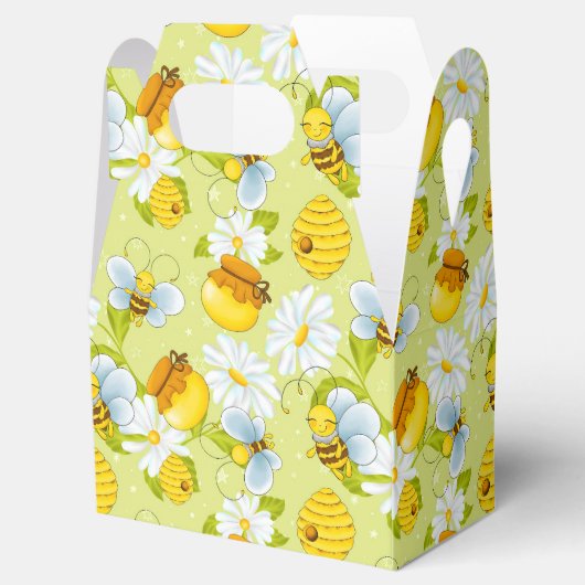Patroon met bijen in blik bedankdoosjes (Geopend)