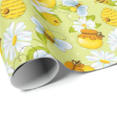 Patroon met bijen in blik cadeaupapier (Rol Hoek)