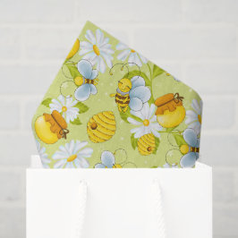 Patroon met bijen in blik tissuepapier