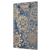 Patroon met blauw en gouden mandala klembord (Links)